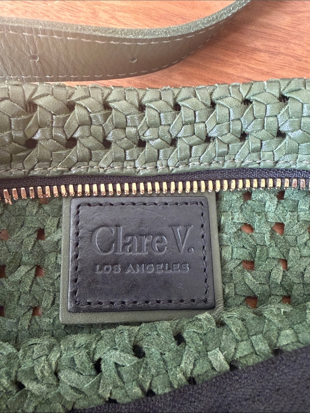 Clare V Loden Olive Green Woven Grande Fanny - Picture 4 of 4